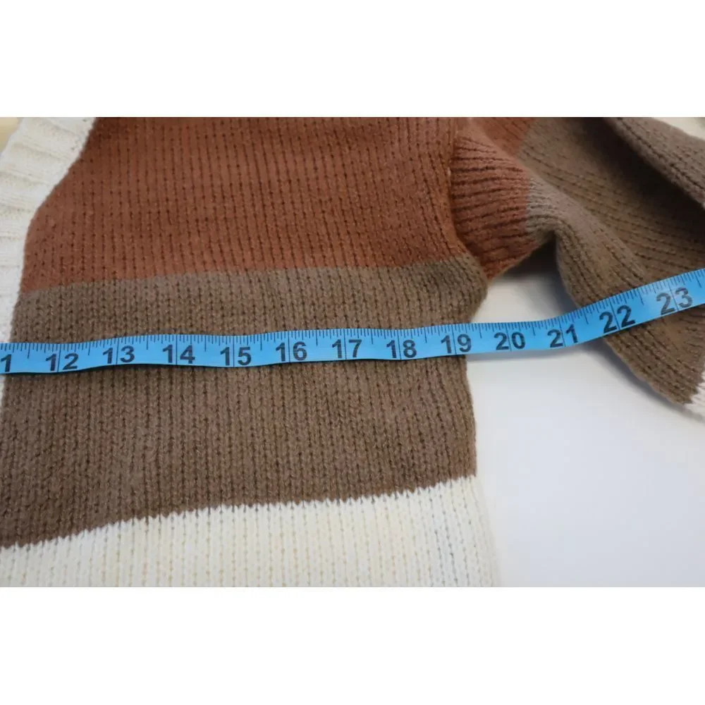 Women's Brown‎ and White Knit Sweater Cardigan Size Medium